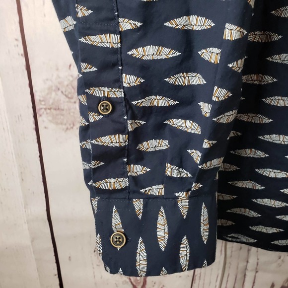 ROWM Dress Shirt Mens Size Large Button Down Long Sleeve Cotton Blue - Picture 5 of 8